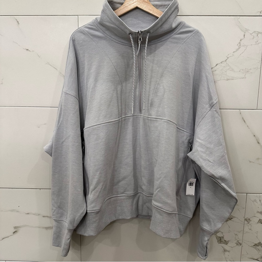 Old Navy Active Dynamic Fleece Light Gray Pullover